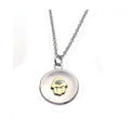 Silver 925 Rhodium Plated Clear CZ Hamsa Coin Pendant Necklace - STP00873 | Silver Palace Inc.