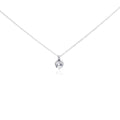 Silver 925 Rhodium Plated Clear CZ Simple Pendant Necklace - STP00853 | Silver Palace Inc.