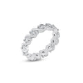 Silver 925 Rhodium Plated Clear CZ Wave Eternity Ring - BGR00364 | Silver Palace Inc.