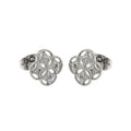 Silver 925 Rhodium Plated Clover CZ Stud Earrings - BGE00250 | Silver Palace Inc.