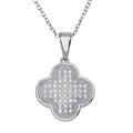 Silver 925 Rhodium Plated Clover Micro Pave CZ Dangling Pendant - ACP00049 | Silver Palace Inc.