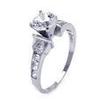 Silver 925 Rhodium Plated CZ Engagement Ring - STR00787 | Silver Palace Inc.