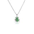 Silver 925 Rhodium Plated Green CZ Frog Pendant Necklace - STP00760 | Silver Palace Inc.
