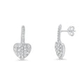 Silver 925 Rhodium Plated Heart CZ Stud Earrings - STE00175