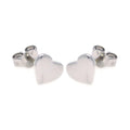 Silver 925 Rhodium Plated Heart Stud Earrings - STE00762 | Silver Palace Inc.