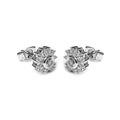 Silver 925 Rhodium Plated Micro Pave Clear Flower CZ Stud Post Earrings - ACE00022 | Silver Palace Inc.