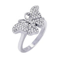 Silver 925 Rhodium Plated Micro Pave CZ Butterfly Ring - ACR00050 | Silver Palace Inc.