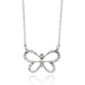 Silver 925 Rhodium Plated Open Butterfly CZ Necklace - BGP00427 | Silver Palace Inc.