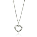 Silver 925 Rhodium Plated Open Heart CZ Necklace - BGP00586 | Silver Palace Inc.