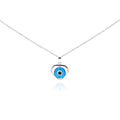 Silver 925 Rhodium Plated Open Heart Evil Eye CZ Necklace -  BGP00270 | Silver Palace Inc.