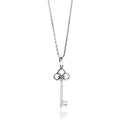 Silver 925 Rhodium Plated Open Key CZ Necklace - BGP00518 | Silver Palace Inc.