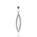 Silver 925 Rhodium Plated Open Marquis CZ Dangling Pendant - ACP00044 | Silver Palace Inc.