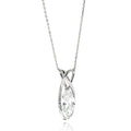 Silver 925 Rhodium Plated Open Teardrop CZ Necklace - BGP00587 | Silver Palace Inc.