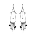 Silver 925 Rhodium Plated Open Teardrop Dangling Chandelier Hook Earrings - DSE00070 | Silver Palace Inc.
