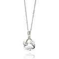 Silver 925 Rhodium Plated Open Twisted Circle CZ Necklace - BGP00520 | Silver Palace Inc.