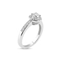 Silver 925 Rhodium Plated Pave Clear Cluster CZ Ring - ACR00012 | Silver Palace Inc.