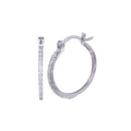 Silver 925 Rhodium Plated Round CZ Hoop Earrings - STE00588 | Silver Palace Inc.