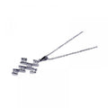 Silver 925 Rhodium Plated Square CZ Cross Pendant Necklace - STP00444 | Silver Palace Inc.
