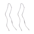 Silver 925 Rhodium Plated Two Dangling Spiral Stud Earrings - DSE00042 | Silver Palace Inc.