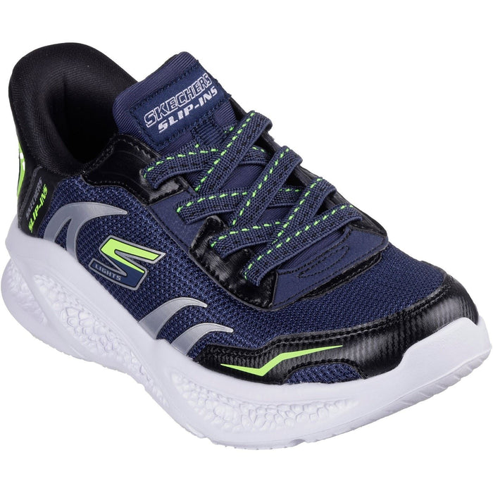 Skechers Meteor-Lights Brisk-Beams Navy/Black Trainers
