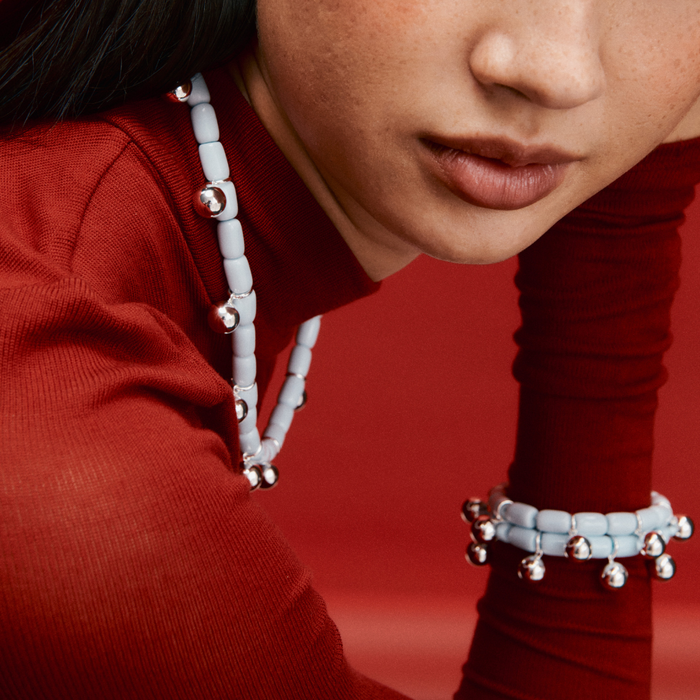 Sky Blue Resin Necklace & Bracelet Set