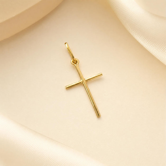 Slim Cross Pendant in 18K Gold