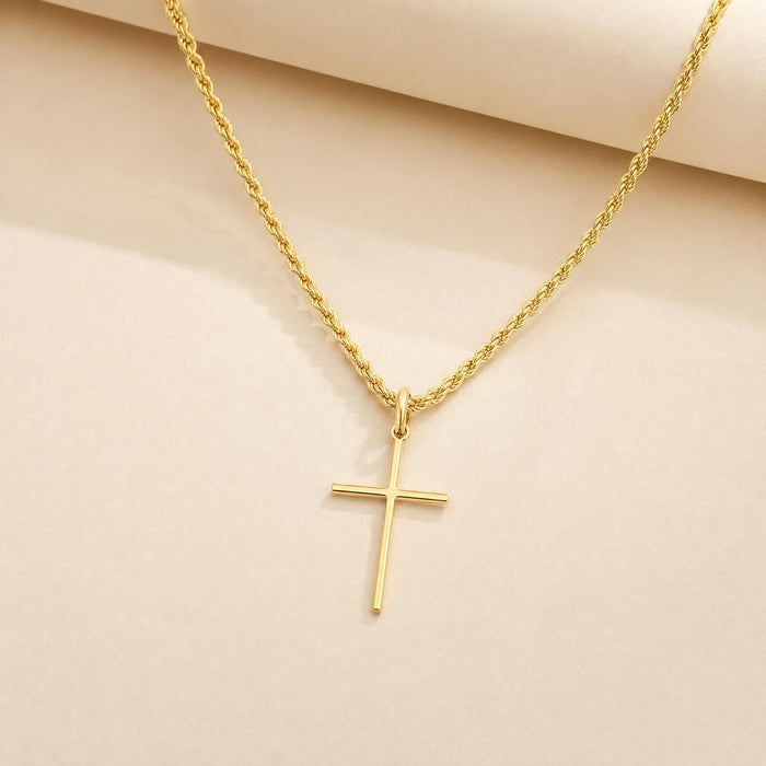 Slim Cross Pendant in 18K Gold