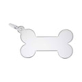 Small Dog Bone Charm in Sterling Silver