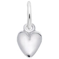 Small Puffed Heart Charm in Sterling Silver