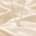 Solitaire Pendant with Cubic Zirconia in 18K Gold