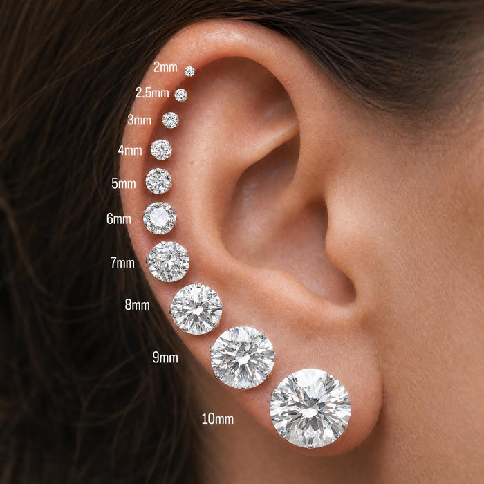 Solitaire with Cubic Zirconia Earrings in 18K Gold