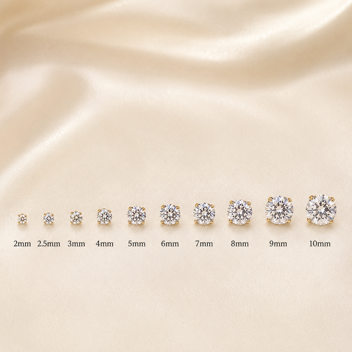 Solitaire with Cubic Zirconia Earrings in 18K Gold