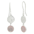 Southern Gates Rose Quartz Filigree Drop Earrings in Sterling Silver