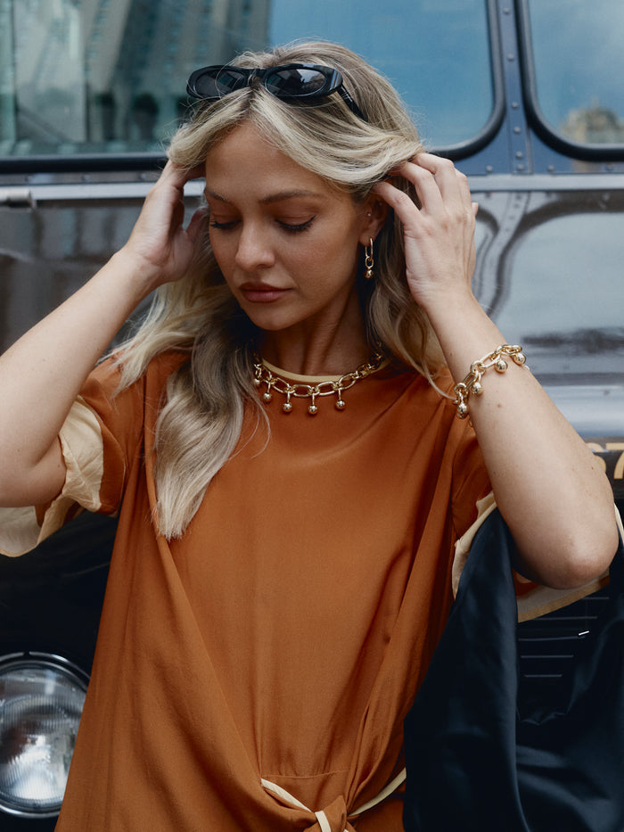 Sphere Chain Necklace - Gold