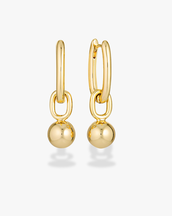 Sphere Hoop Earrings - Gold