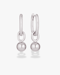Sphere Hoop Earrings - Silver