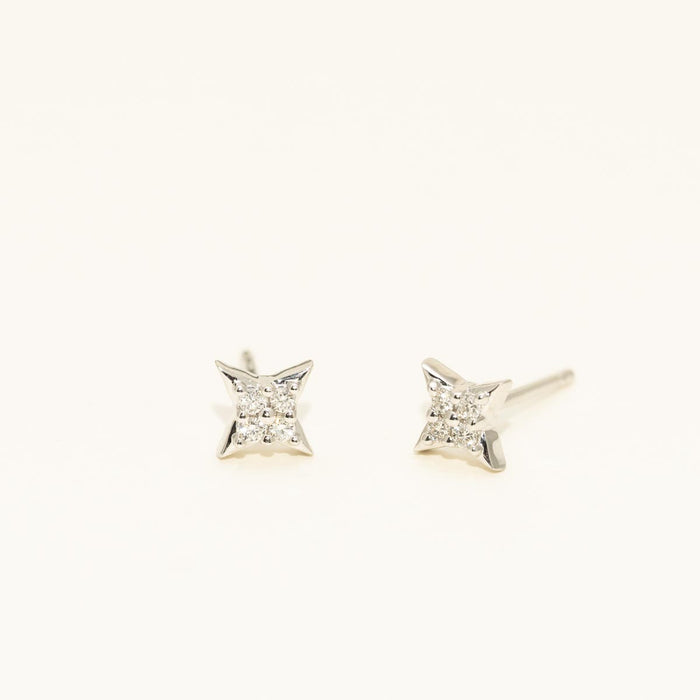 Star of Hope Diamond Stud Earrings in Sterling Silver (1/10ct tw)