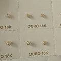Star with Cubic Zirconia Earrings in 18K Gold