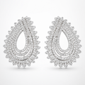 Sterling Silver Cubic Zirconia Layered Teardrop Stud Earrings