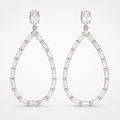 Sterling Silver Cubic Zirconia Open Teardrop Drop Earrings
