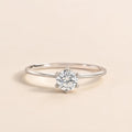 Sterling Silver Round Cubic Zirconia Solitaire Ring - 4 mm