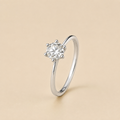 Sterling Silver Round Cubic Zirconia Solitaire Ring - 5 mm