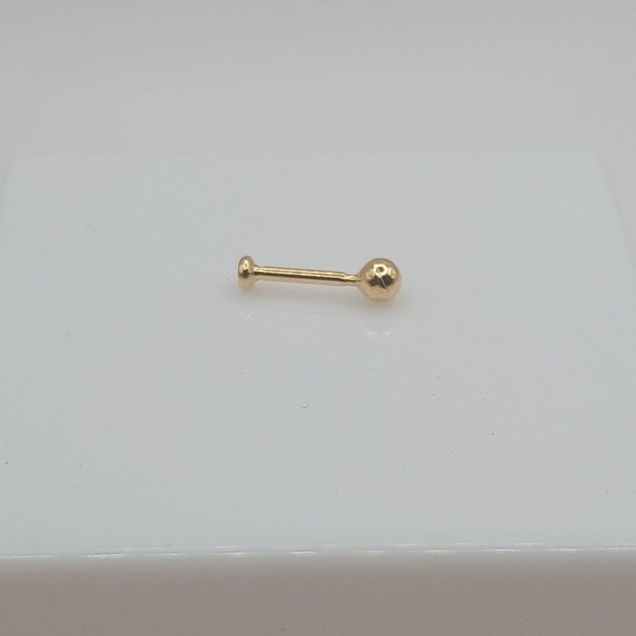 Straight Barbell Piercing with Cubic Zirconia in 18K Gold