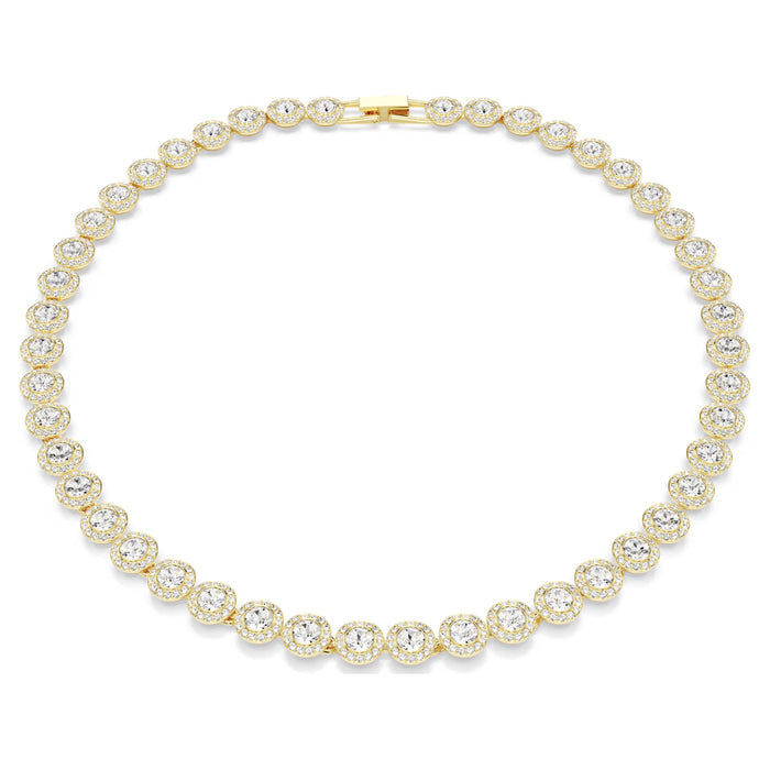 Swarovski Angelic Halo Tennis Necklace in Yellow Tone Plate