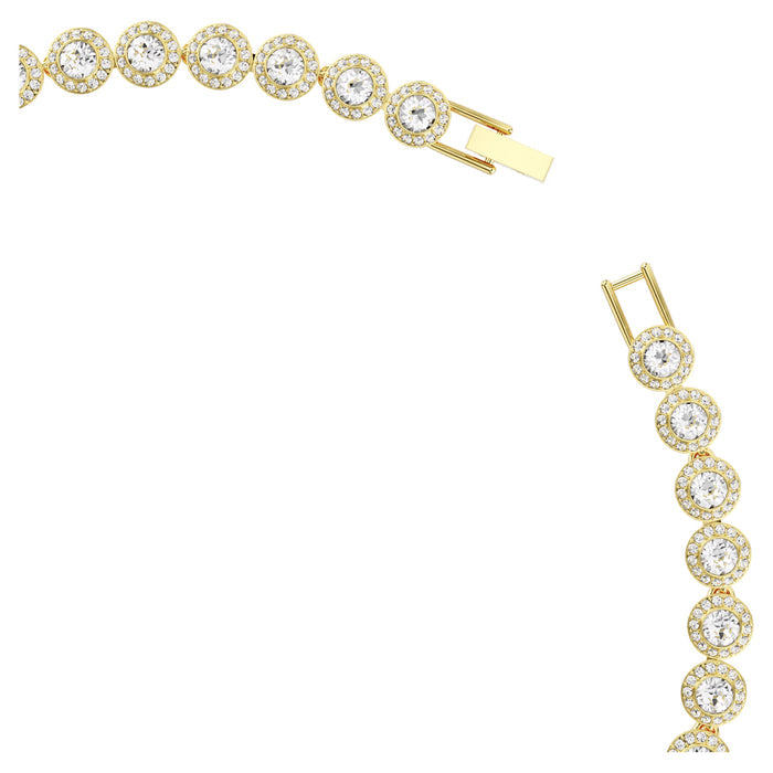 Swarovski Angelic Halo Tennis Necklace in Yellow Tone Plate