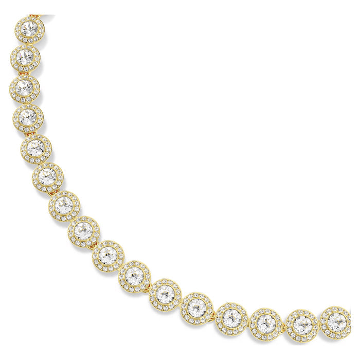 Swarovski Angelic Halo Tennis Necklace in Yellow Tone Plate