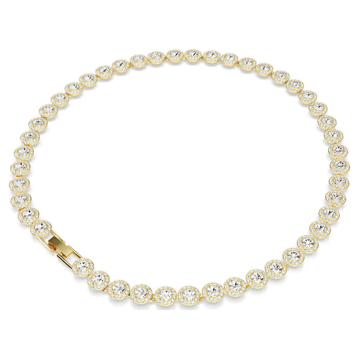 Swarovski Angelic Halo Tennis Necklace in Yellow Tone Plate