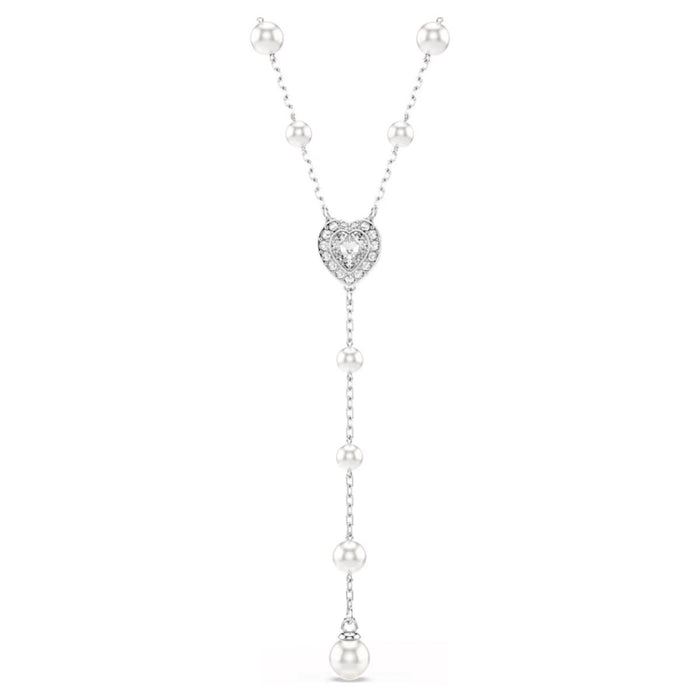 Swarovski Ariana Grande Crystal Heart Lariat Necklace with Crystal Pearls