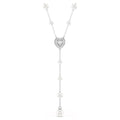 Swarovski Ariana Grande Crystal Heart Lariat Necklace with Crystal Pearls