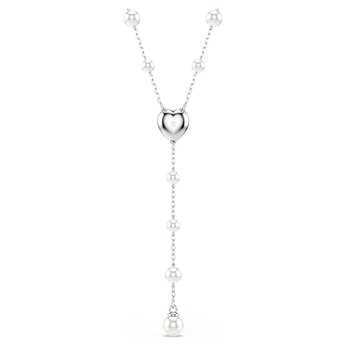 Swarovski Ariana Grande Crystal Heart Lariat Necklace with Crystal Pearls